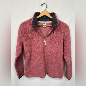 WOMENS Pink Victoria Small Sherpa Pull Over